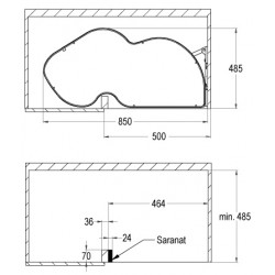 Piilokulmamekanismi COMBIS-2 500mm Oikea Antrasiitti 2-Hyllyä | Altafin Shop