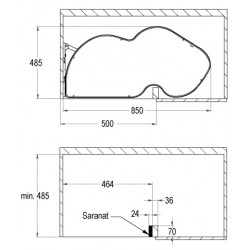 Piilokulmamekanismi COMBIS-2 500mm Vasen Antrasiitti 2-Hyllyä | Altafin Shop