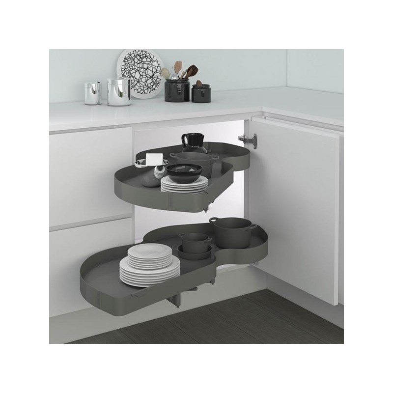 Piilokulmamekanismi COMBIS-2 450mm Vasen Antrasiitti 2-Hyllyä | Altafin Shop