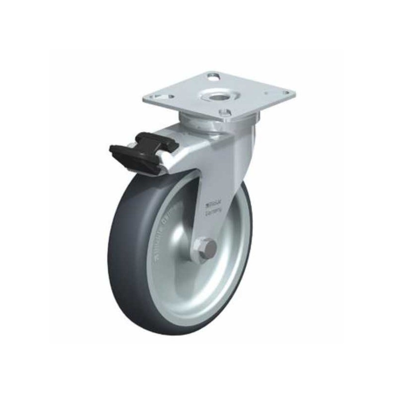 Kalustepyörä 100mm jarrulla kääntyvä laippakiinnitys - Altafin Shop