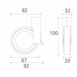 Roto kalustepyörä 100mm jarrulla harmaa - Altafin Shop