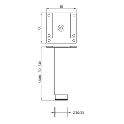 RIM Kalustejalka 130-240mm RST Valkoinen | Säädettävä ja Kestävä