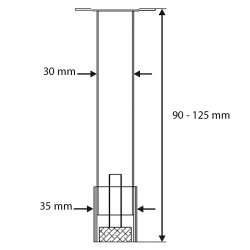 Kalustejalka Reme 90-120mm | Ruostumaton Teräs, Säädettävä ja Tyylikäs