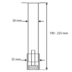 Kalustejalka Reme 190-220mm | Ruostumaton Teräs, Säädettävä ja Kestävä