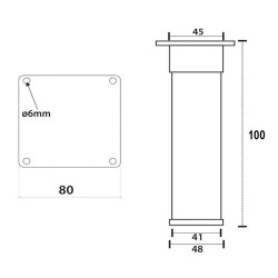 Kalustejalka Alu-Circle 100mm säädettävä | Altafin Shop
