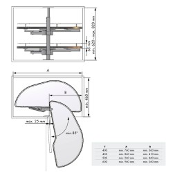 Slide-Out Eco M45 kulmakaappi mekanismi oikea | Altafin Shop