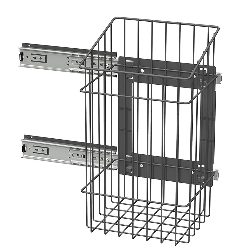 Pyykkikori kiskoilla LM683 – tyylikäs ja tilava antrasiitti
