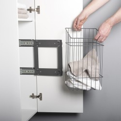 Pyykkikori kiskoilla LM683 – tyylikäs ja tilava antrasiitti