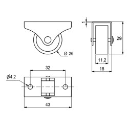 Vuodevaatelaatikon pyörä 26/28mm | Altafin Shop