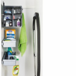 Perstorp-siivouskaappisarja – lukittava kemikaalikaappi + vetolaatikot + letkukaari