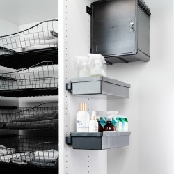 Perstorp-siivouskaappisarja – lukittava kemikaalikaappi + vetolaatikot + letkukaari