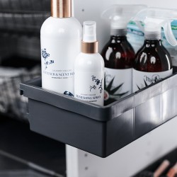 Perstorp-siivouskaappisarja – lukittava kemikaalikaappi + vetolaatikot + letkukaari