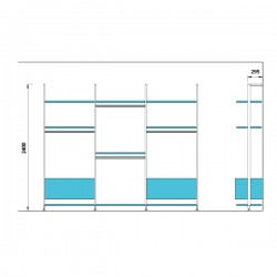 Volpato Stili säilytysjärjestelmä lattia/seinä 2400 | Altafin Shop
