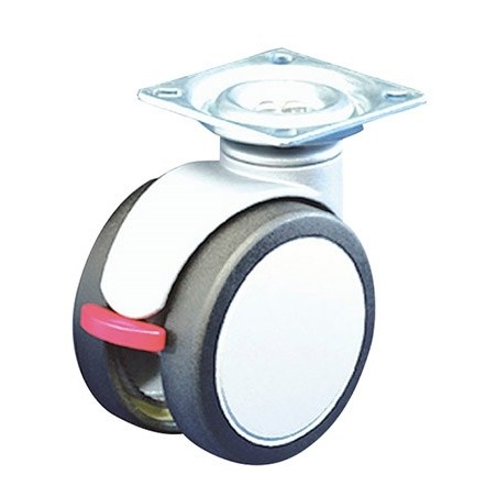 Kalustepyörä 75mm harmaa-musta jarrulla