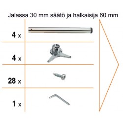 Pöydänjalkasarja 710mm, säädettävä - Altafin Shop