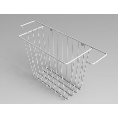 Valkoinen Lankakori Siivouskomeroon – Käytännöllinen Ruuvikiinnitys | Mitat 440x160x260 mm