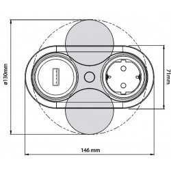 Eight upotettava kaluste pistorasia + USB | Altafin Shop
