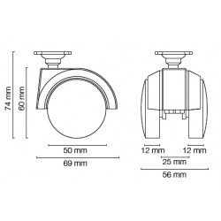 Kalustepyörä Swing 50mm | Altafin Shop