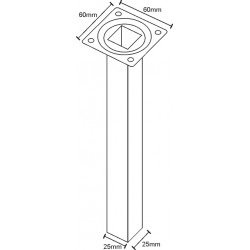 Kantikas putkijalka kromi 850mm | Altafin Shop